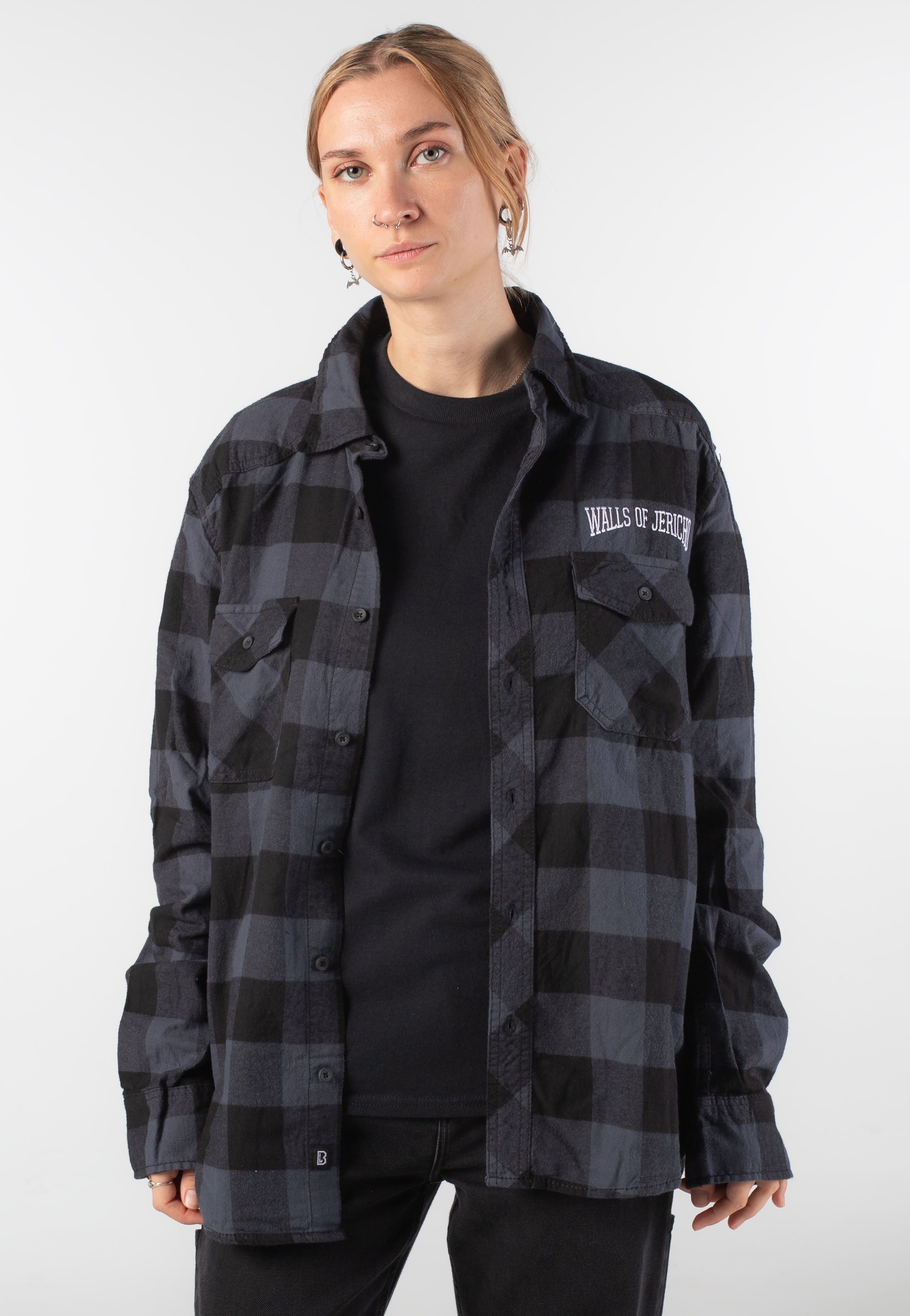 Walls Of Jericho - College Logo Black/ Grey - Flannel | Women-Image