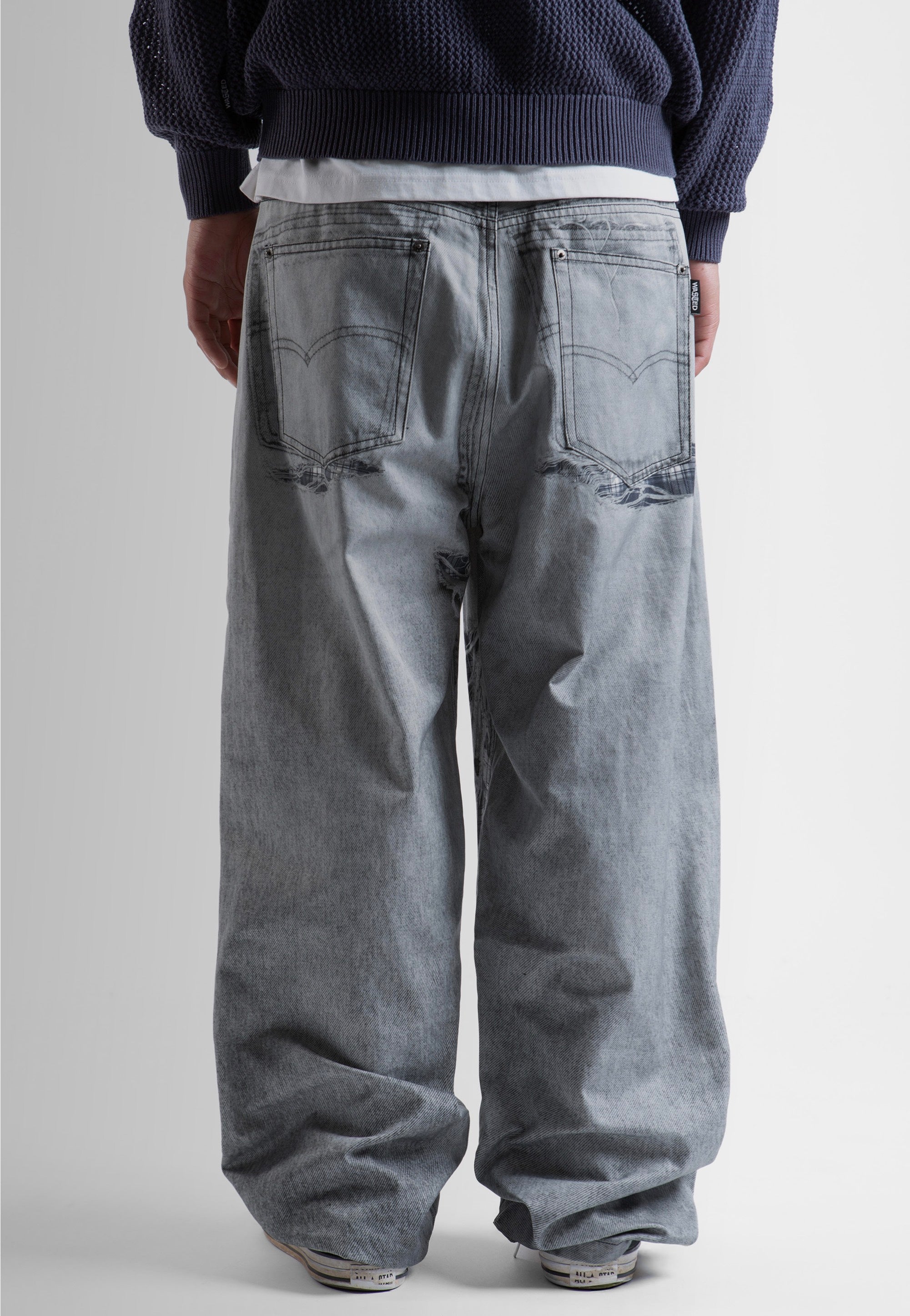 Wasted Paris - Trompe L'Oeil Grant Faded Grey - Jeans | Men-Image