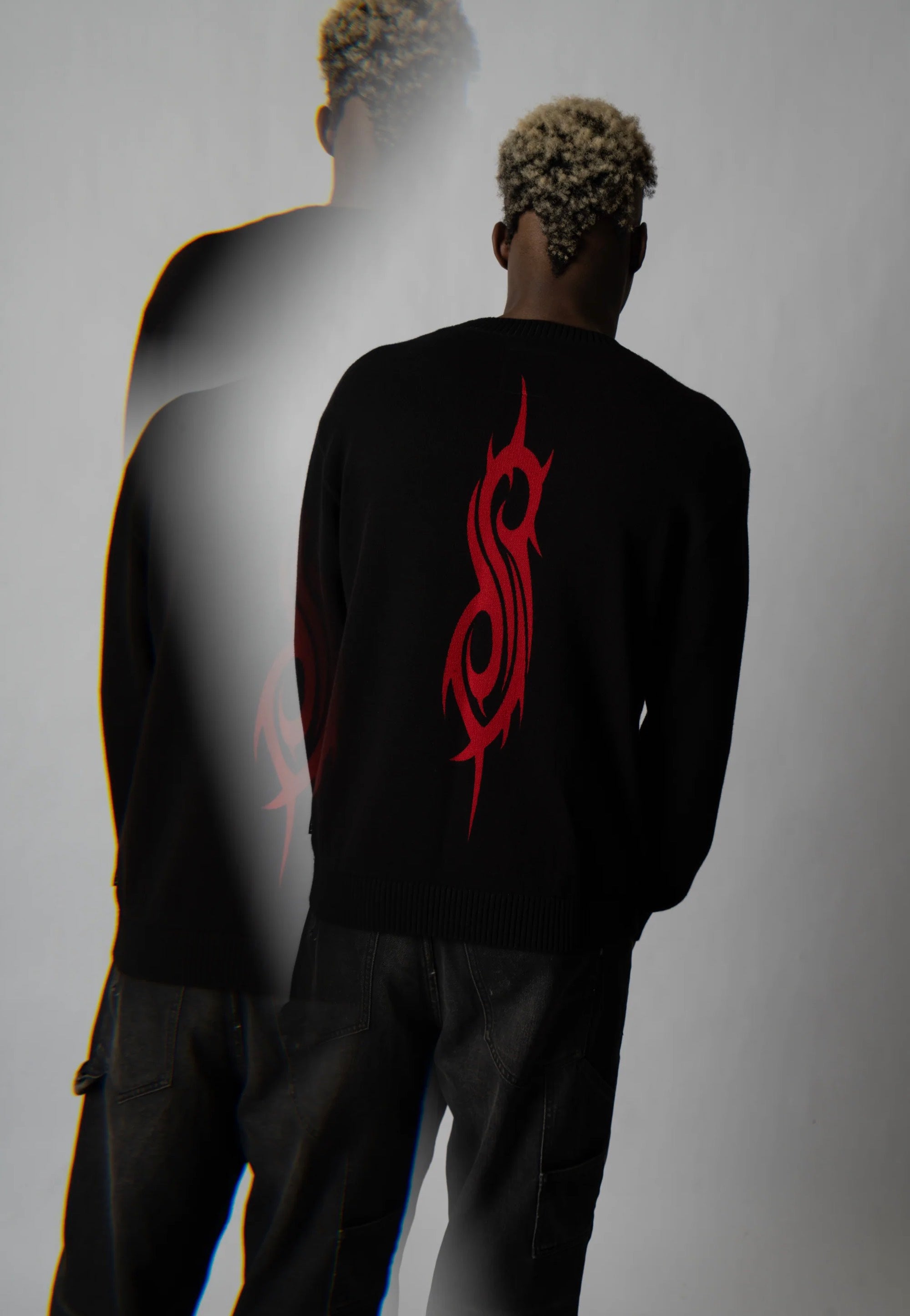 Welcome x Slipknot - Slipknot Overprint Knit Black/Red - Pullover | Men-Image