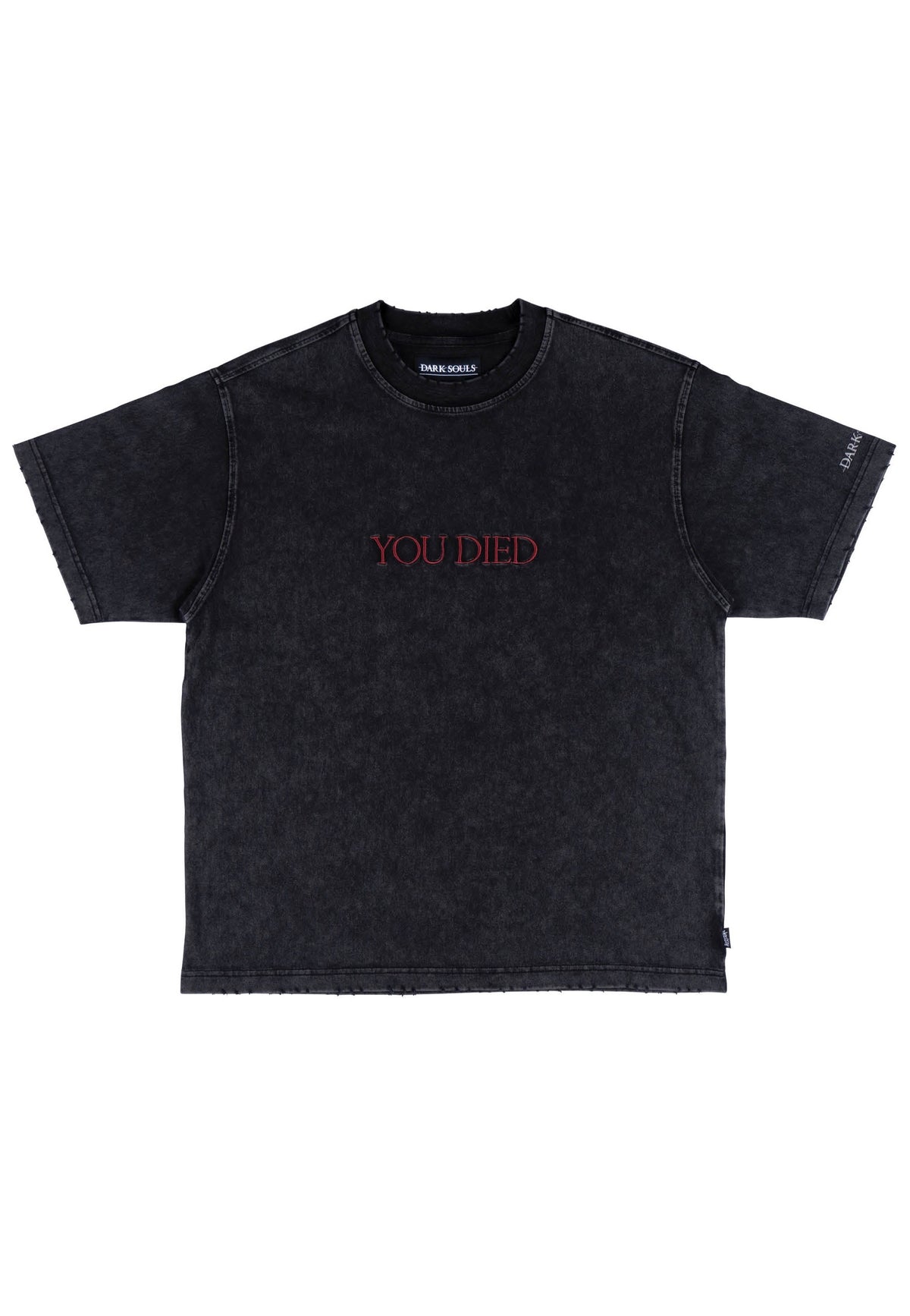 Welcome x Dark Souls You Died Distressed Vintage Black T-Shirt | Men-Image