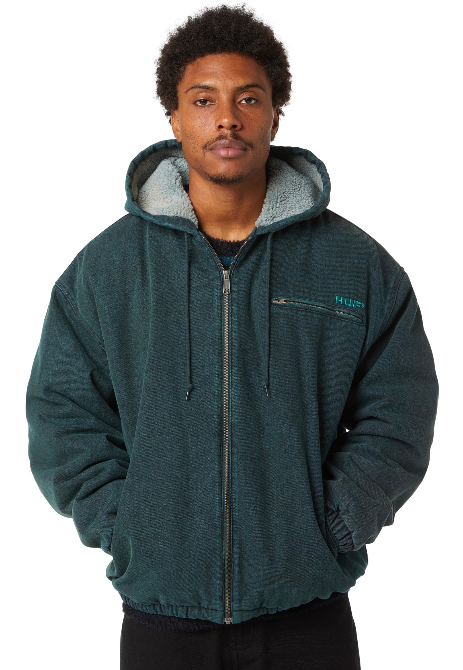 HUF - What A Jungle Denim Work Evergreen - Jacket | Men-Image