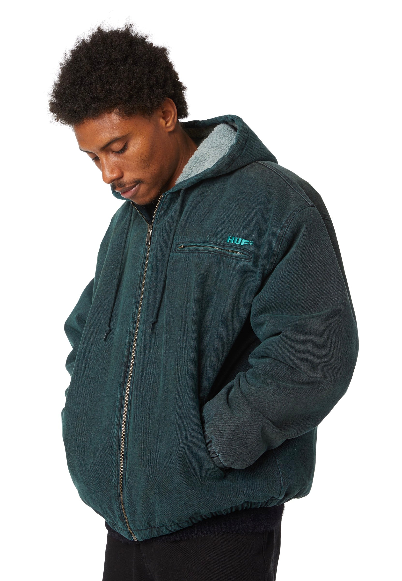 HUF - What A Jungle Denim Work Evergreen - Jacket | Men-Image