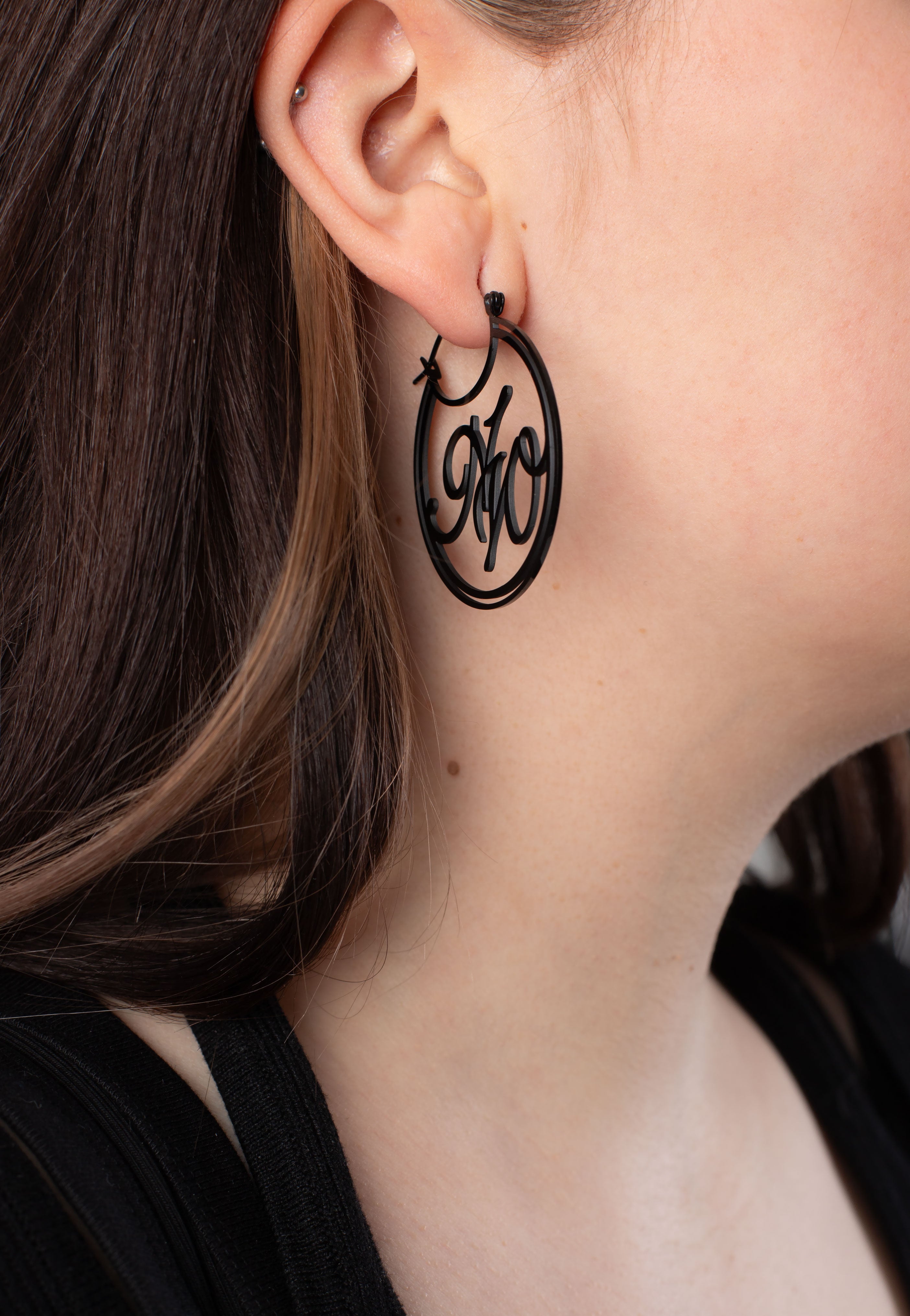 Wildcat x Nightwish - Big Black Logo Hoops  - Earrings | Neutral-Image