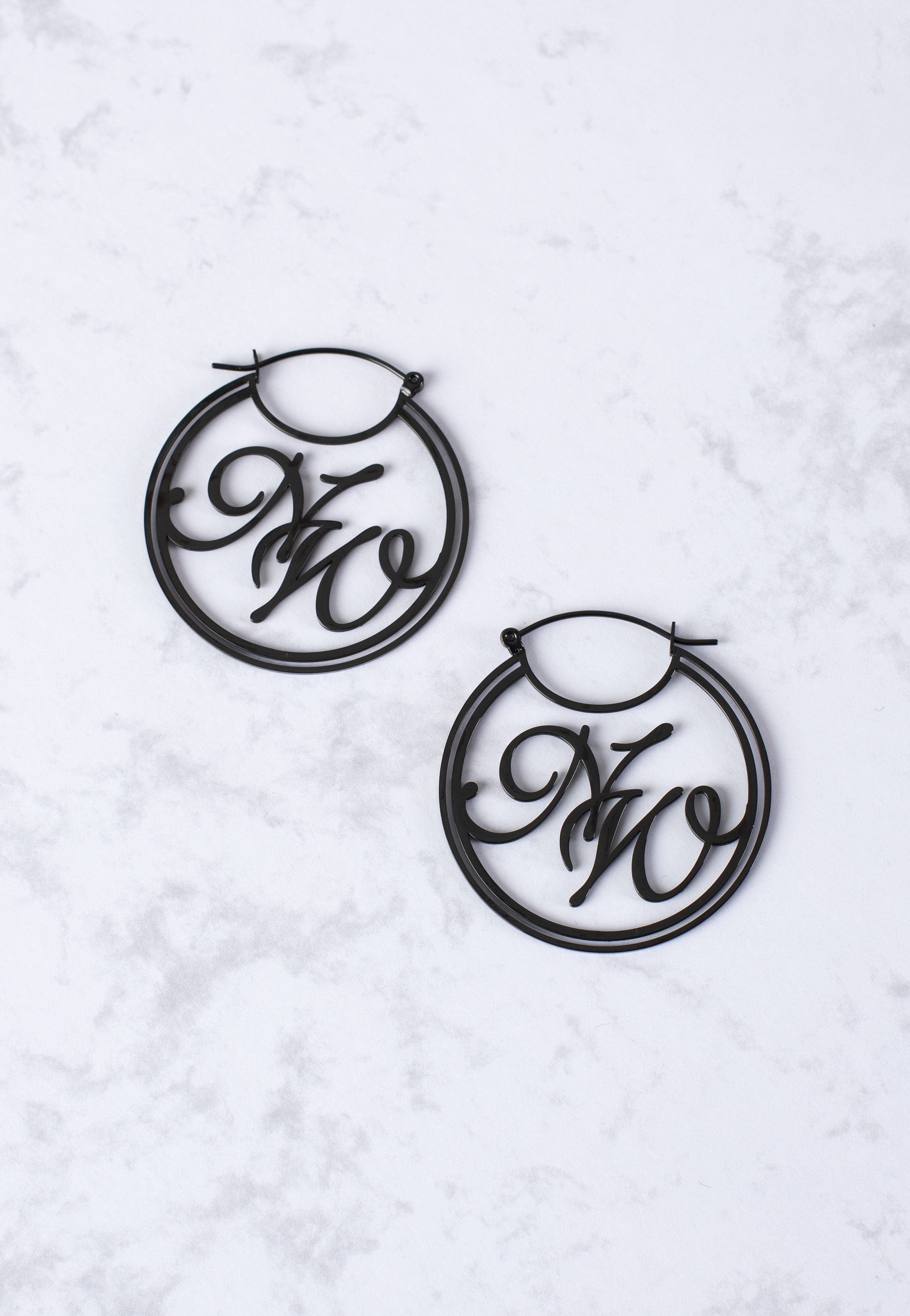 Wildcat x Nightwish - Big Black Logo Hoops  - Earrings | Neutral-Image