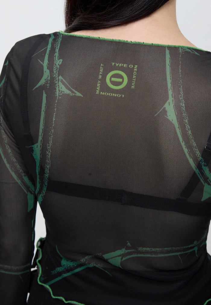 Mary Wyatt x Type O Negative - Wolf Moon Long Sleeve Mesh - Top | Women-Image