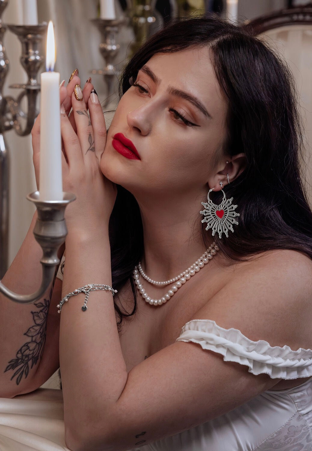 Wildcat - Sacred Heart Silver - Earrings | Neutral-Image