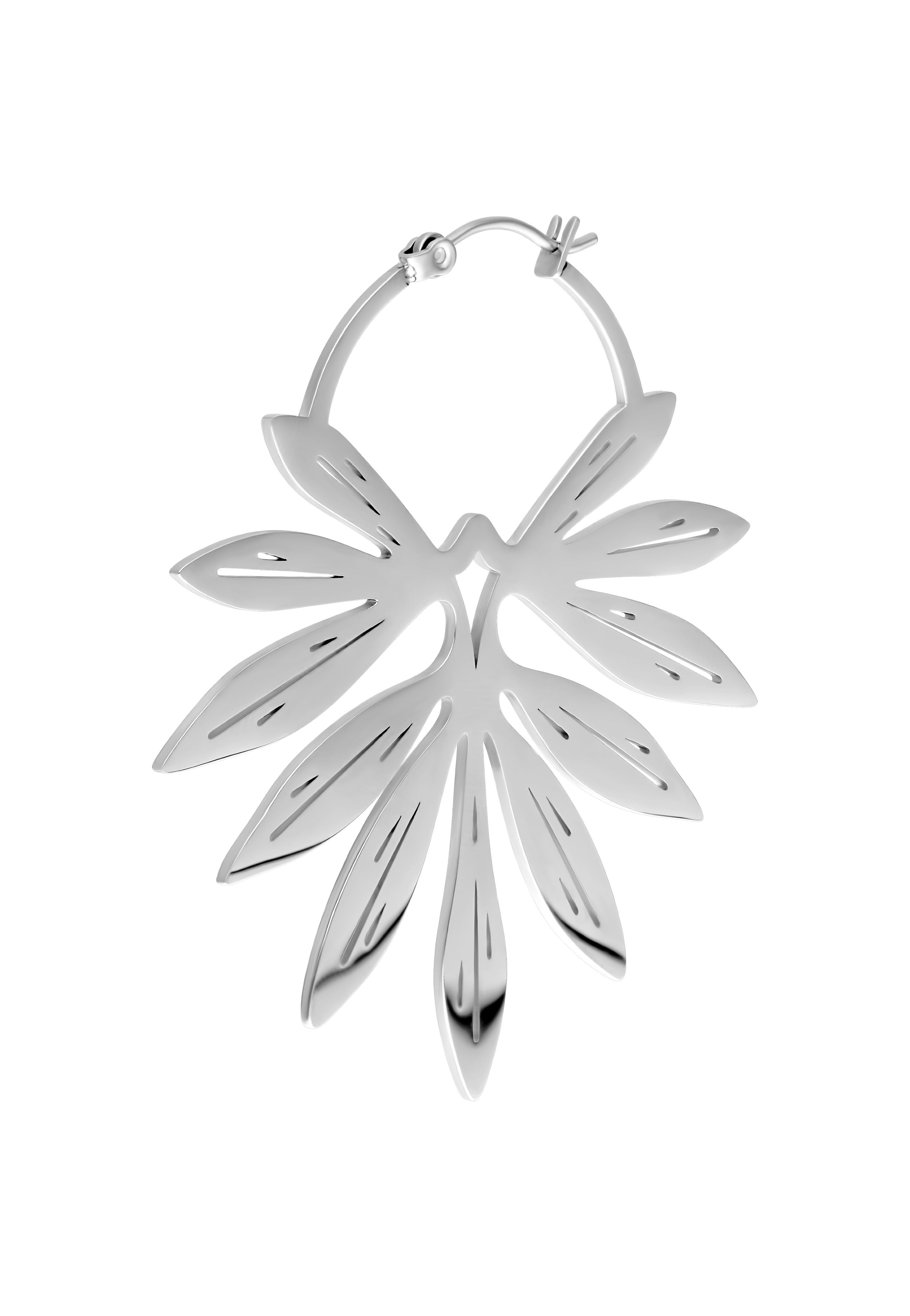 Wildcat - Bamboo Hoops Pair Silver - Earrings | Neutral-Image