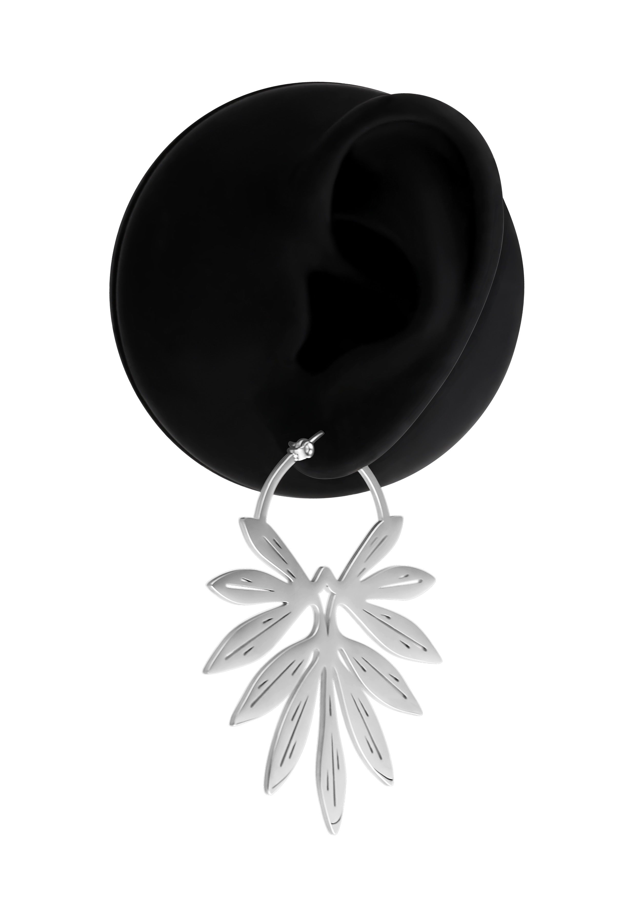 Wildcat - Bamboo Hoops Pair Silver - Earrings | Neutral-Image