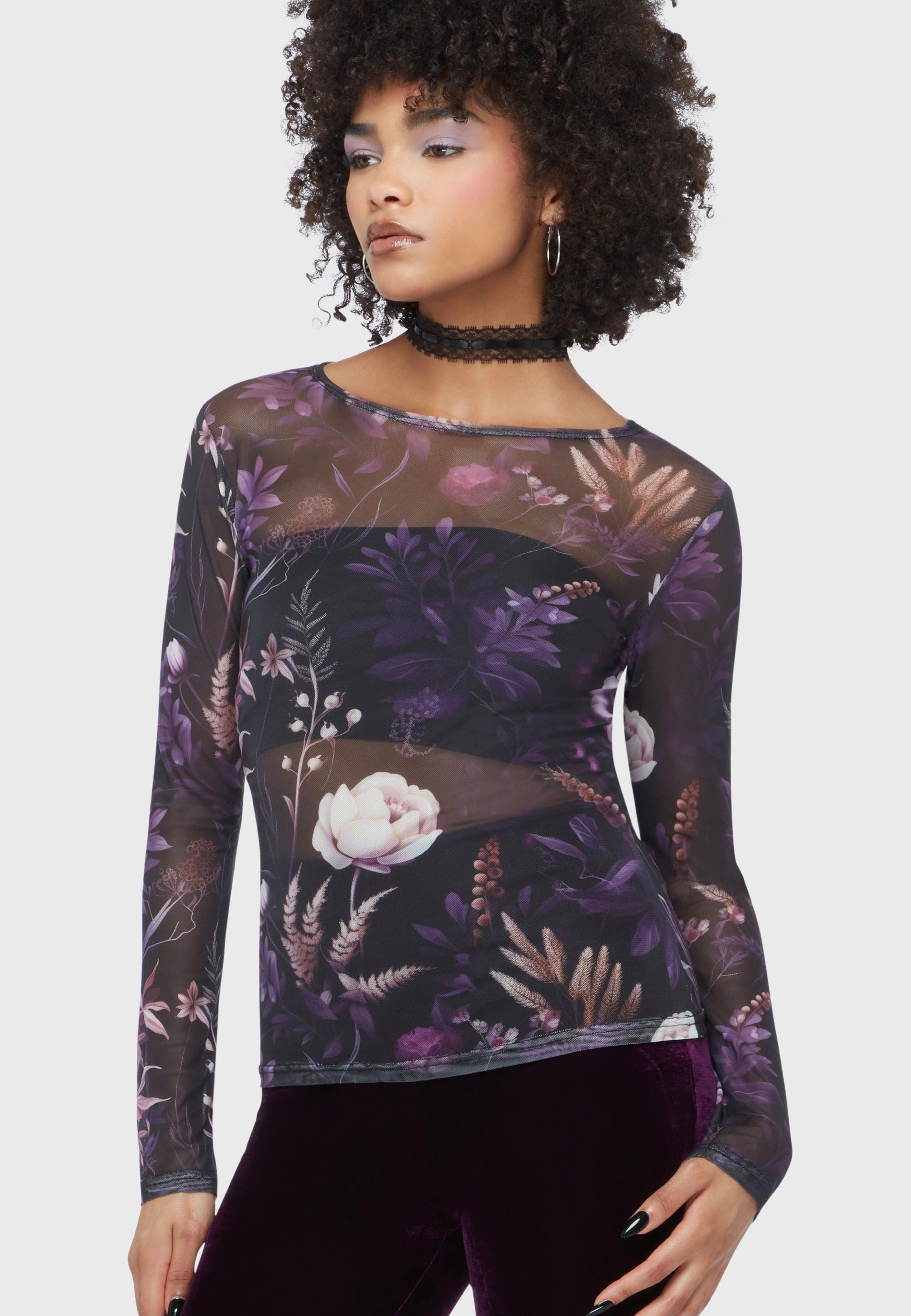 Killstar - Wrenwell Black/Purple - Top | Women-Image