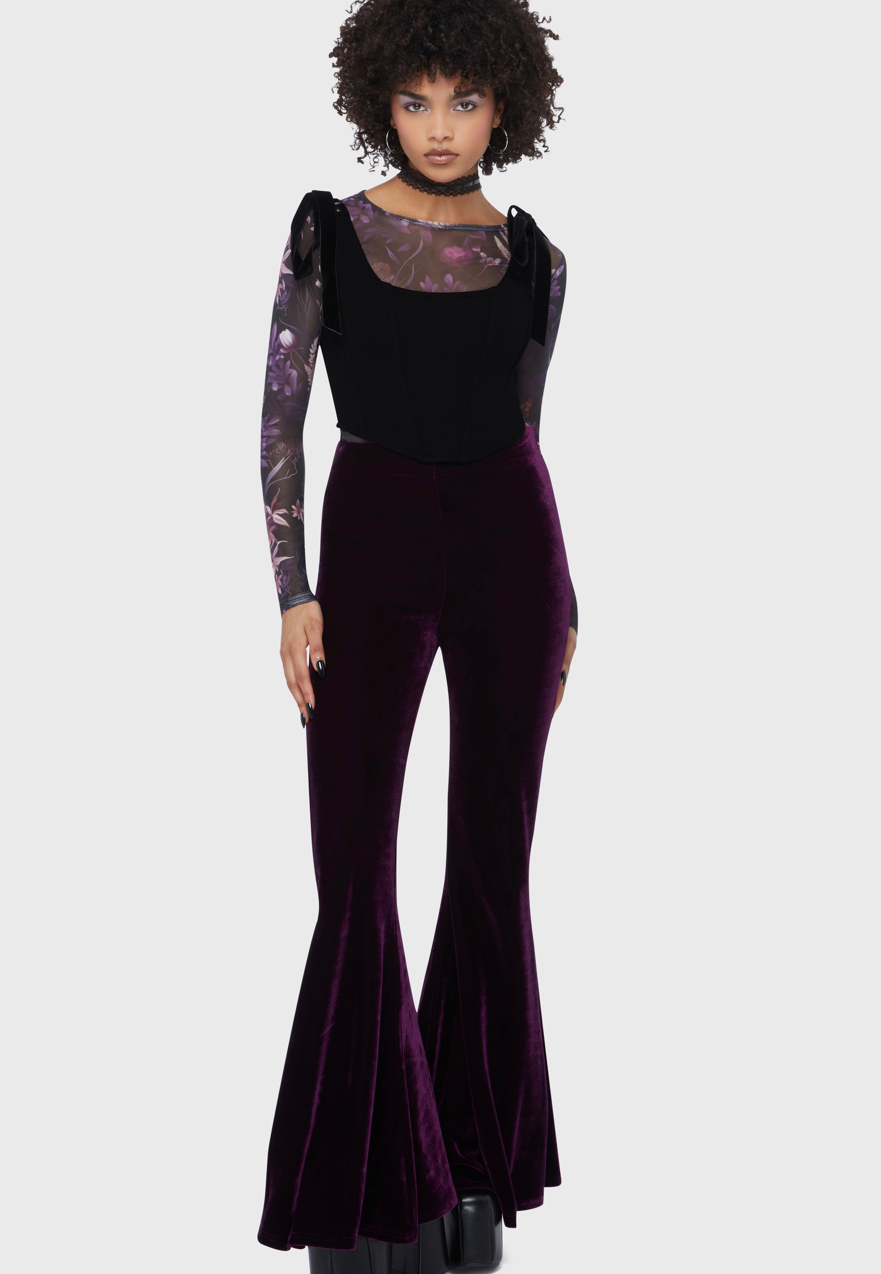 Killstar - Wrenwell Black/Purple - Top | Women-Image