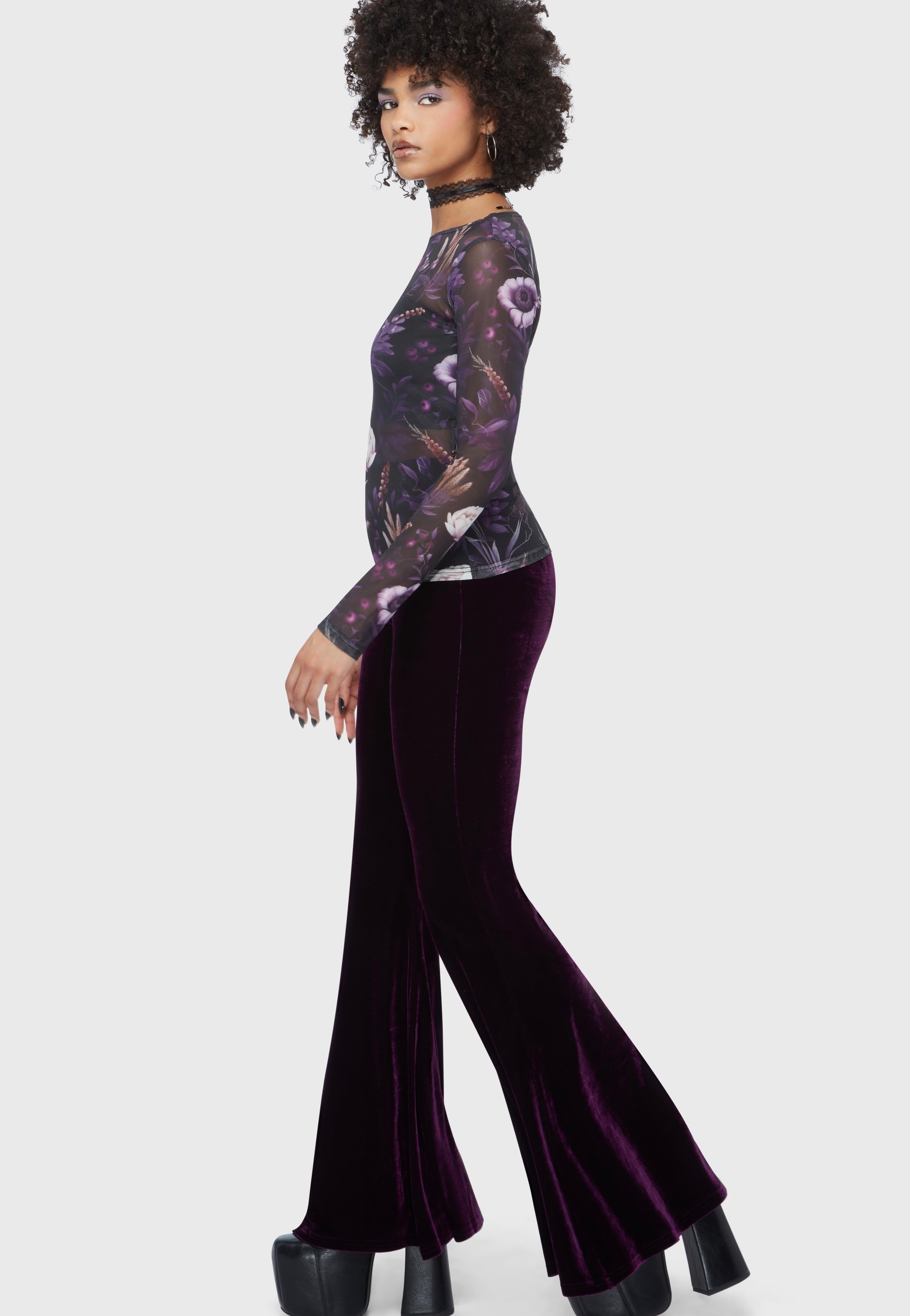 Killstar - Wrenwell Black/Purple - Top | Women-Image