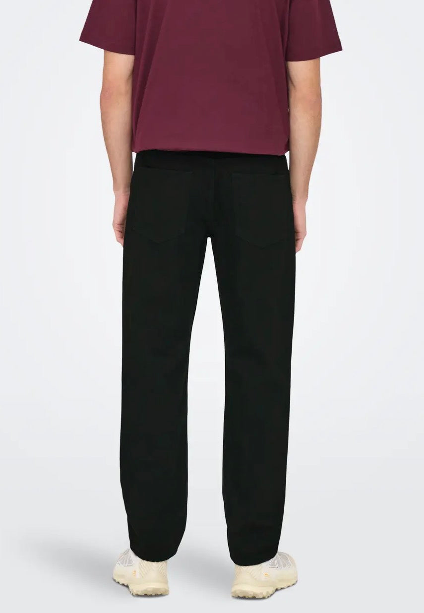 Only & Sons - Edge Straight Black Denim - Jeans | Men-Image