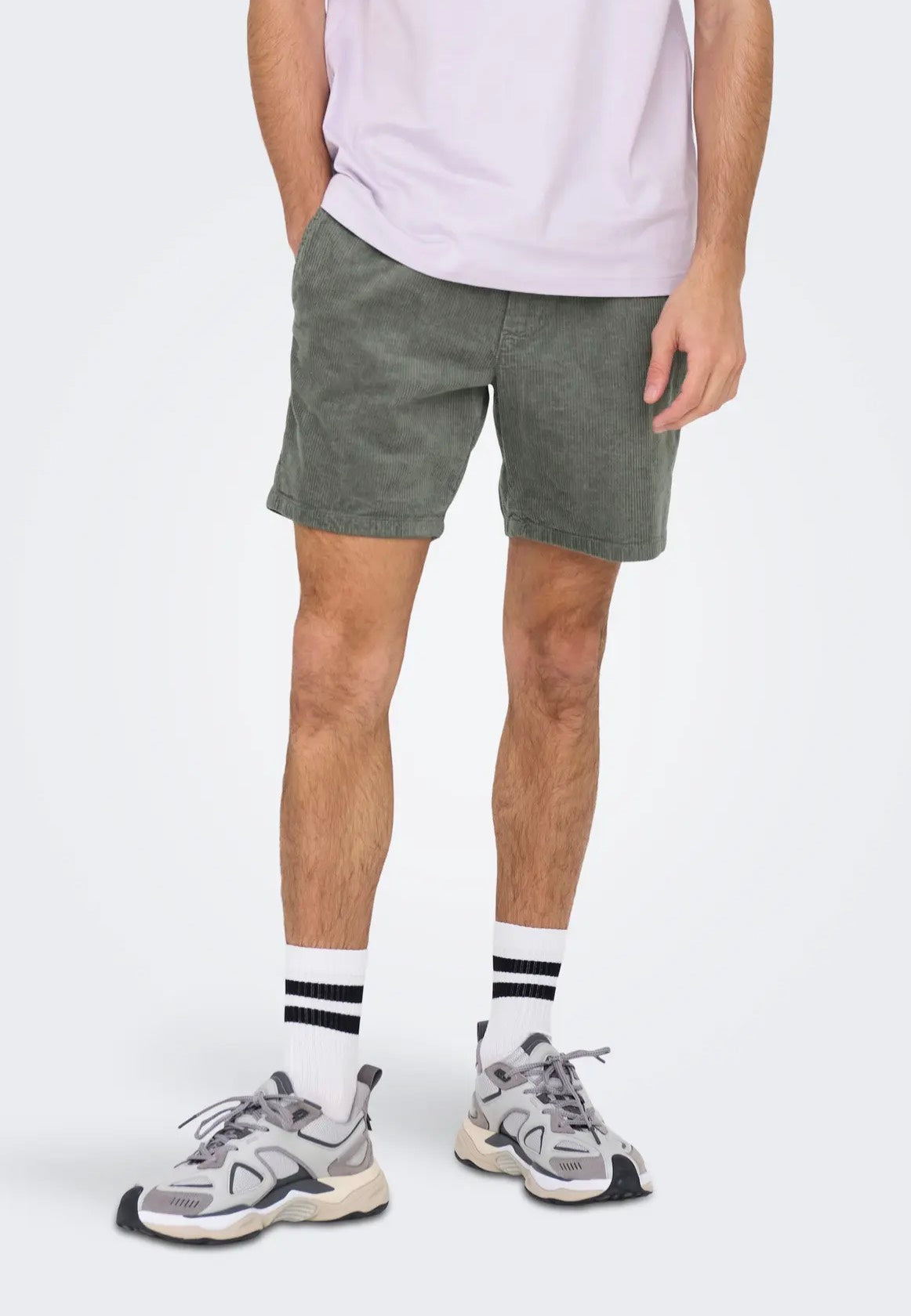 Only & Sons - Tel Corduroy 0185 Castor Gray - Shorts | Men-Image