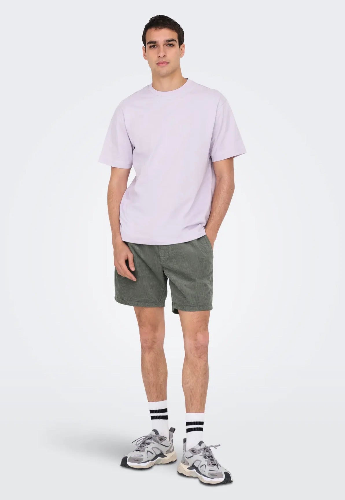 Only & Sons - Tel Corduroy 0185 Castor Gray - Shorts | Men-Image