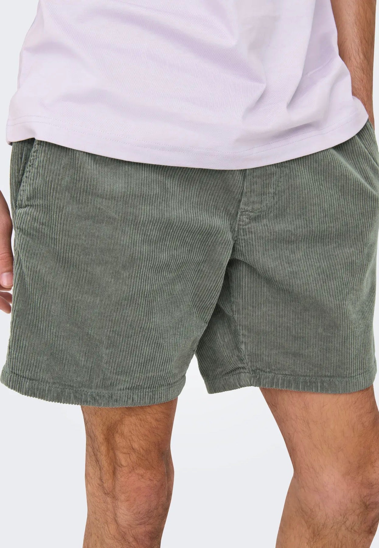 Only & Sons - Tel Corduroy 0185 Castor Gray - Shorts | Men-Image