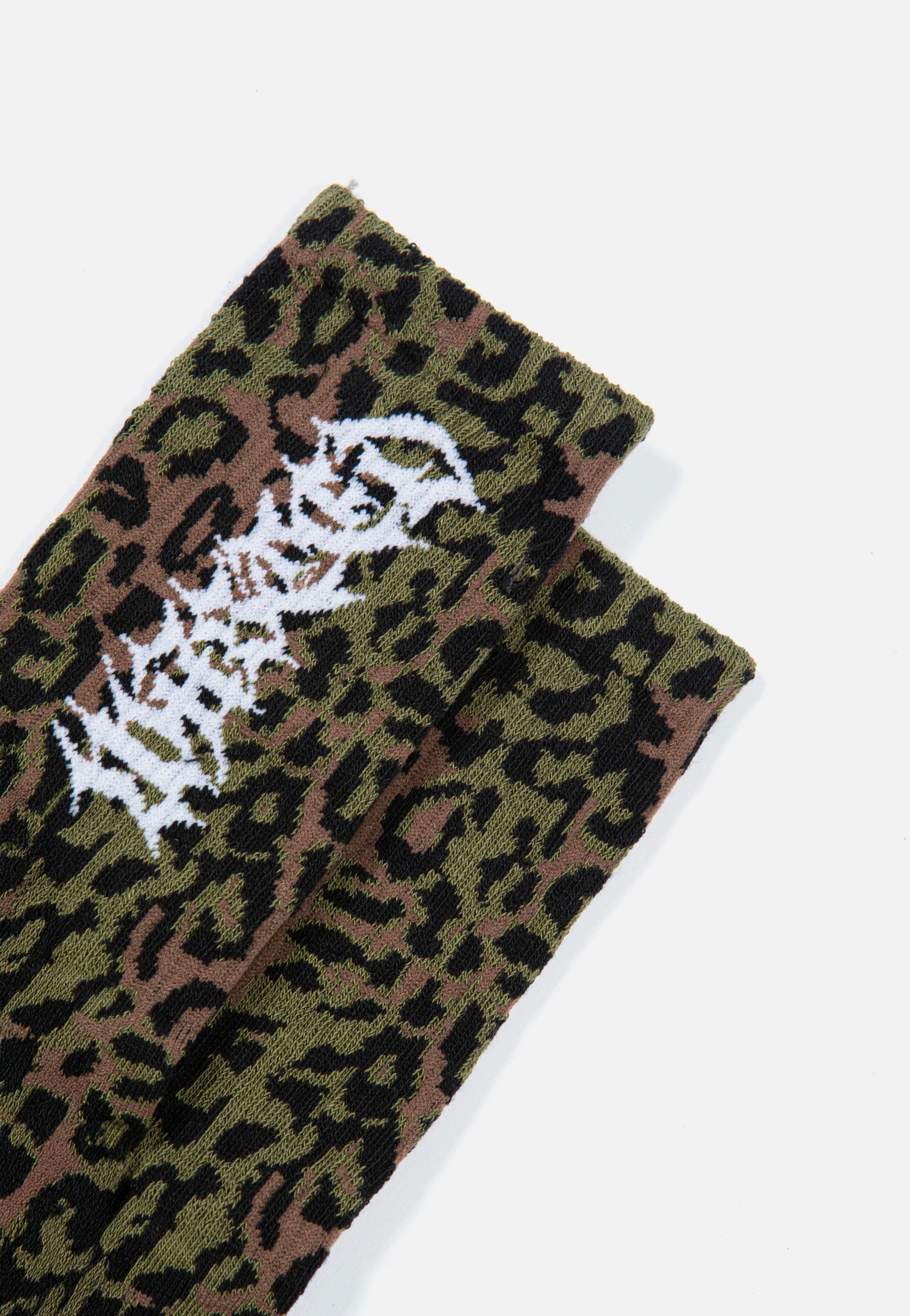 Wasted Paris - Cheetah Olive Khaki Camo  - Socks | Neutral-Image