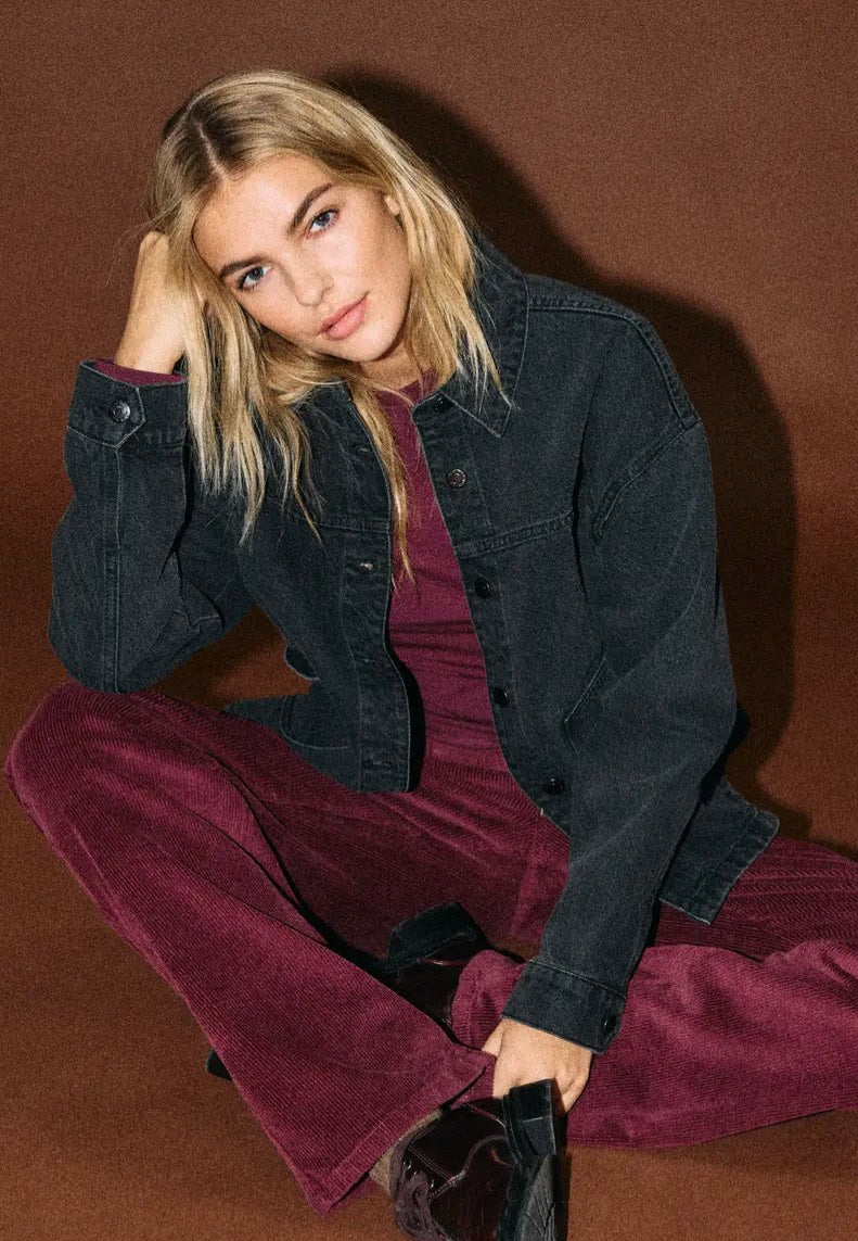 Noisy May - Kettie L/S Black Denim - Jeans Jacket | Women-Image