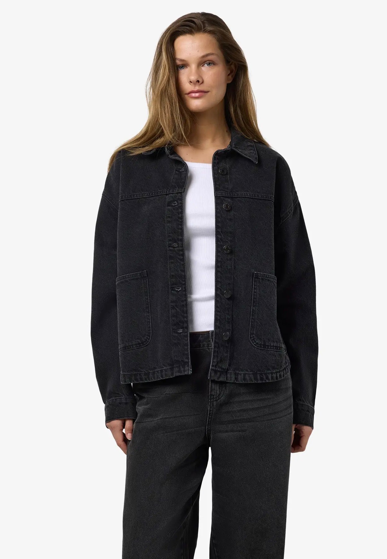 Noisy May - Kettie L/S Black Denim - Jeans Jacket | Women-Image