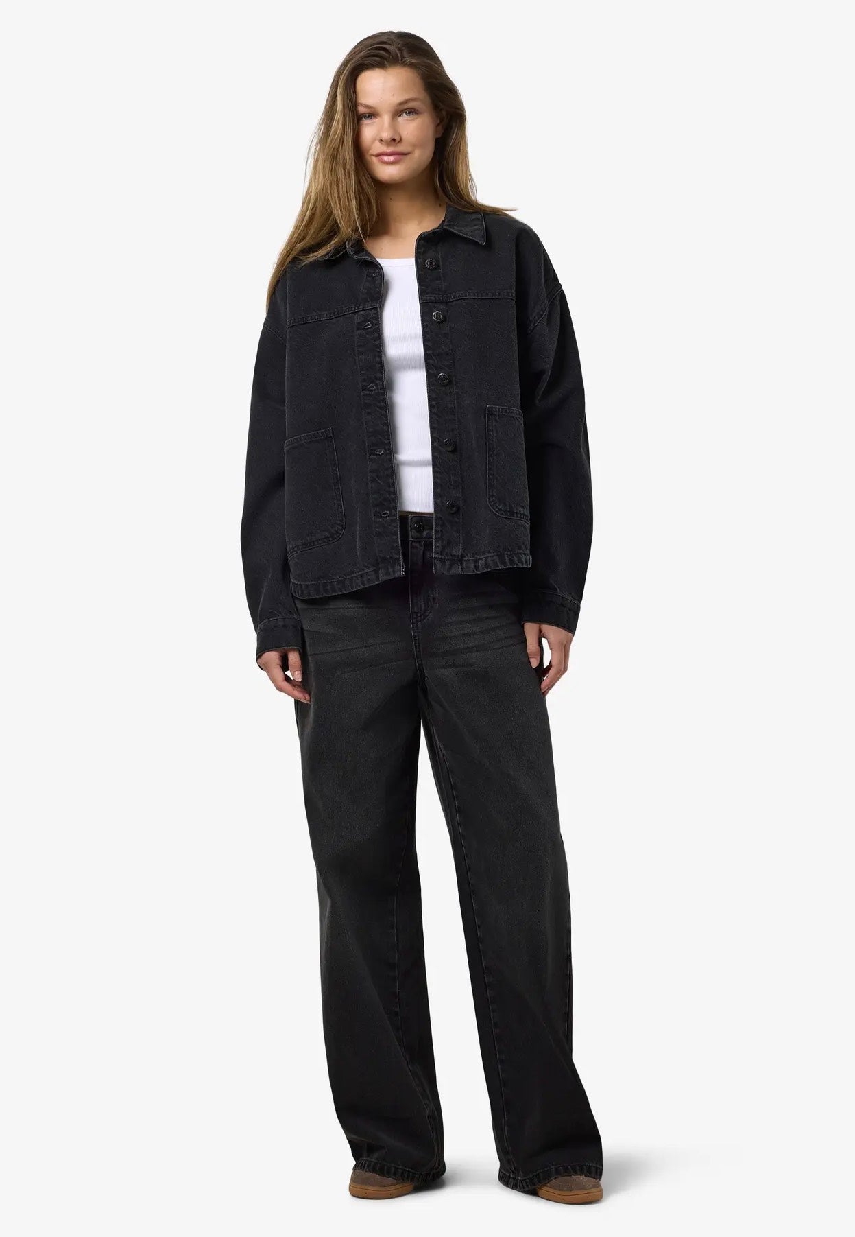 Noisy May - Kettie L/S Black Denim - Jeans Jacket | Women-Image